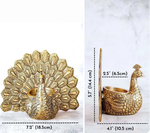 Metal Peacock Candle Holder