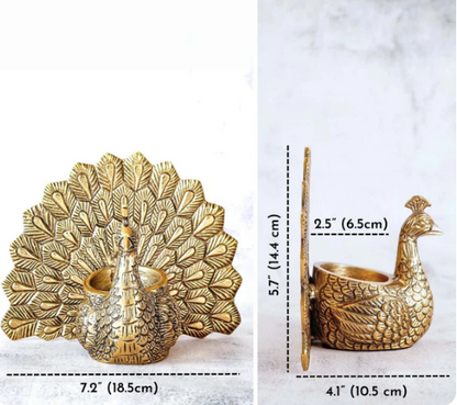 Metal Peacock Candle Holder