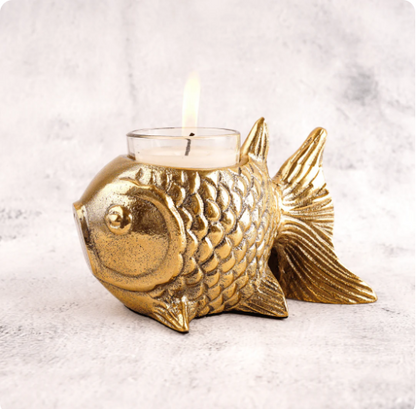 Metal Fish Candle Holder