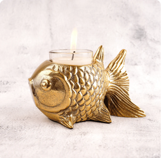 Metal Fish Candle Holder