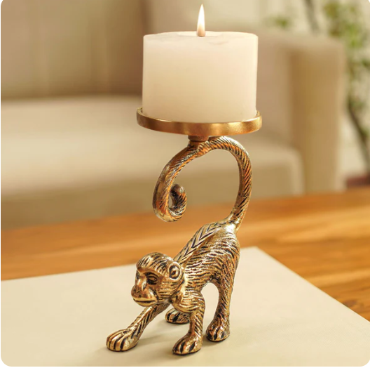 Metal Monkey Candle Holder
