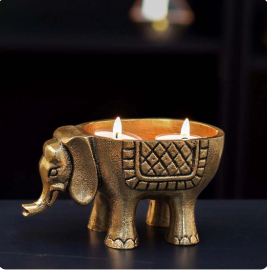 Elephant Metal Candle Holder