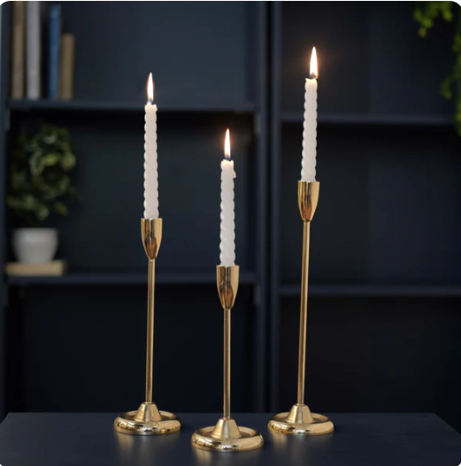 Luxury Metal Taper Candle Holder Set of 3