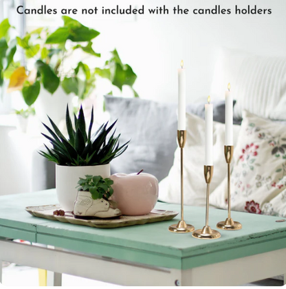 Luxury Metal Taper Candle Holder Set of 3