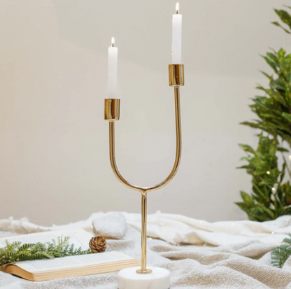 Dual Arc Metal Candle Holder