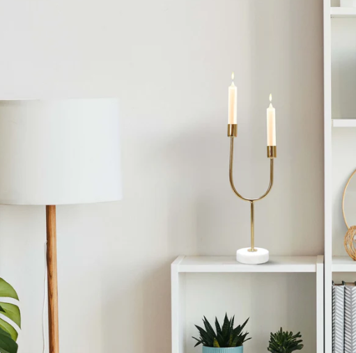 Dual Arc Metal Candle Holder