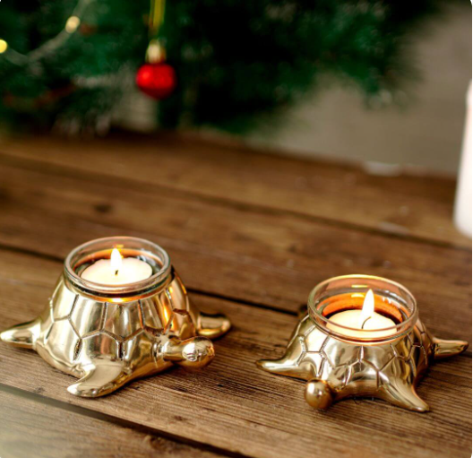 Metal Pair of Turtle in Golden Colour Set of 2
