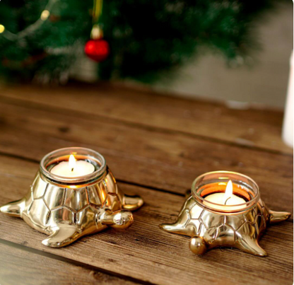 Metal Pair of Turtle in Golden Colour Set of 2