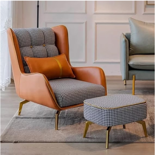 Luxury Accent Armchair With Footstool
