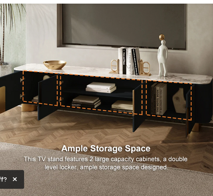 Marvellous Black & Gold Combination TV Unit