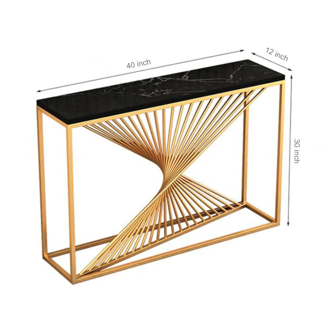 Splendid Black Marble Top Console Table - image 3