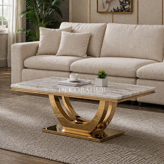 Sterling Stainless Steel base center table with Marble top