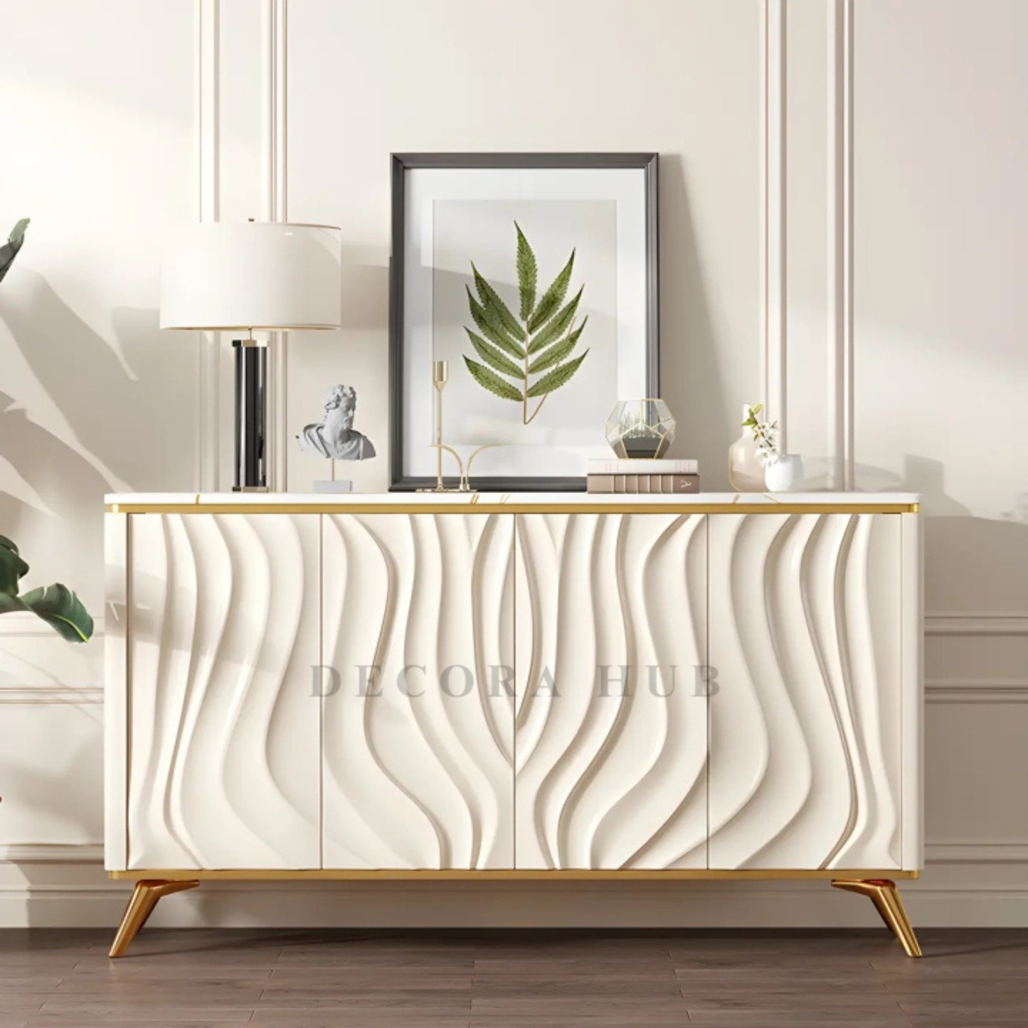 The Linear Marble Top Console Table