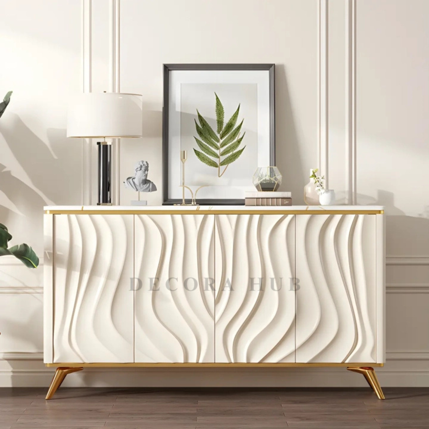 The Linear Marble Top Console Table