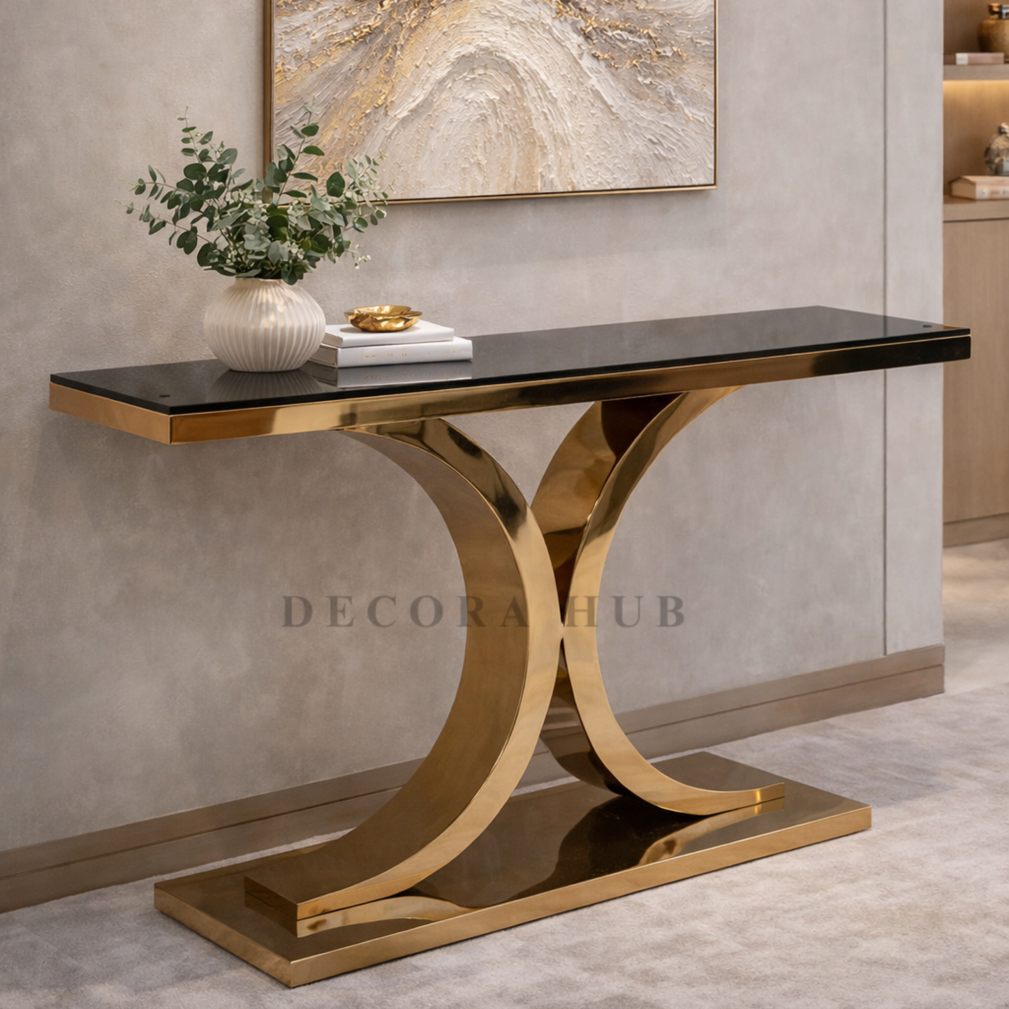 The Meridian Black Marble Top Console Table - image 2