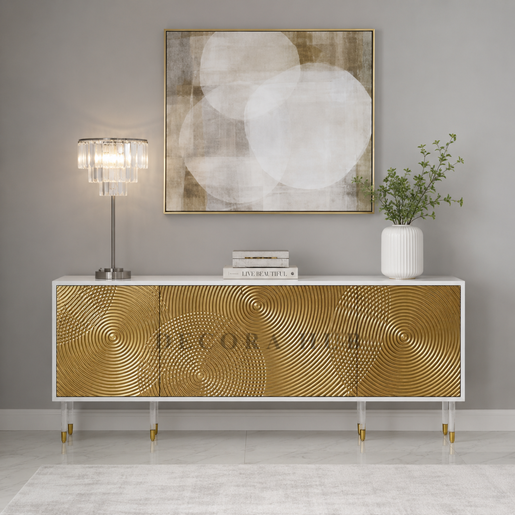 The Velvet Gold Wooden Console Table