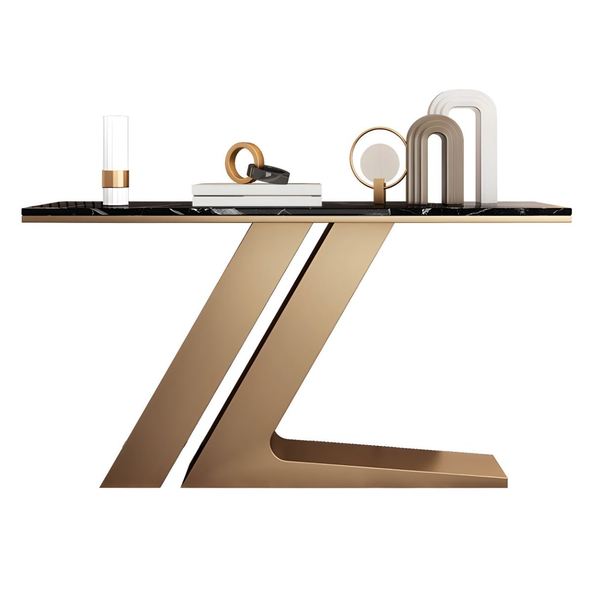 The Zenith Marble Geometric Console Table - image 4