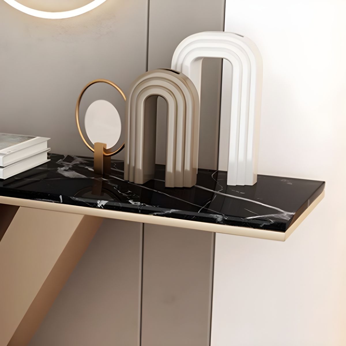 The Zenith Marble Geometric Console Table - image 5