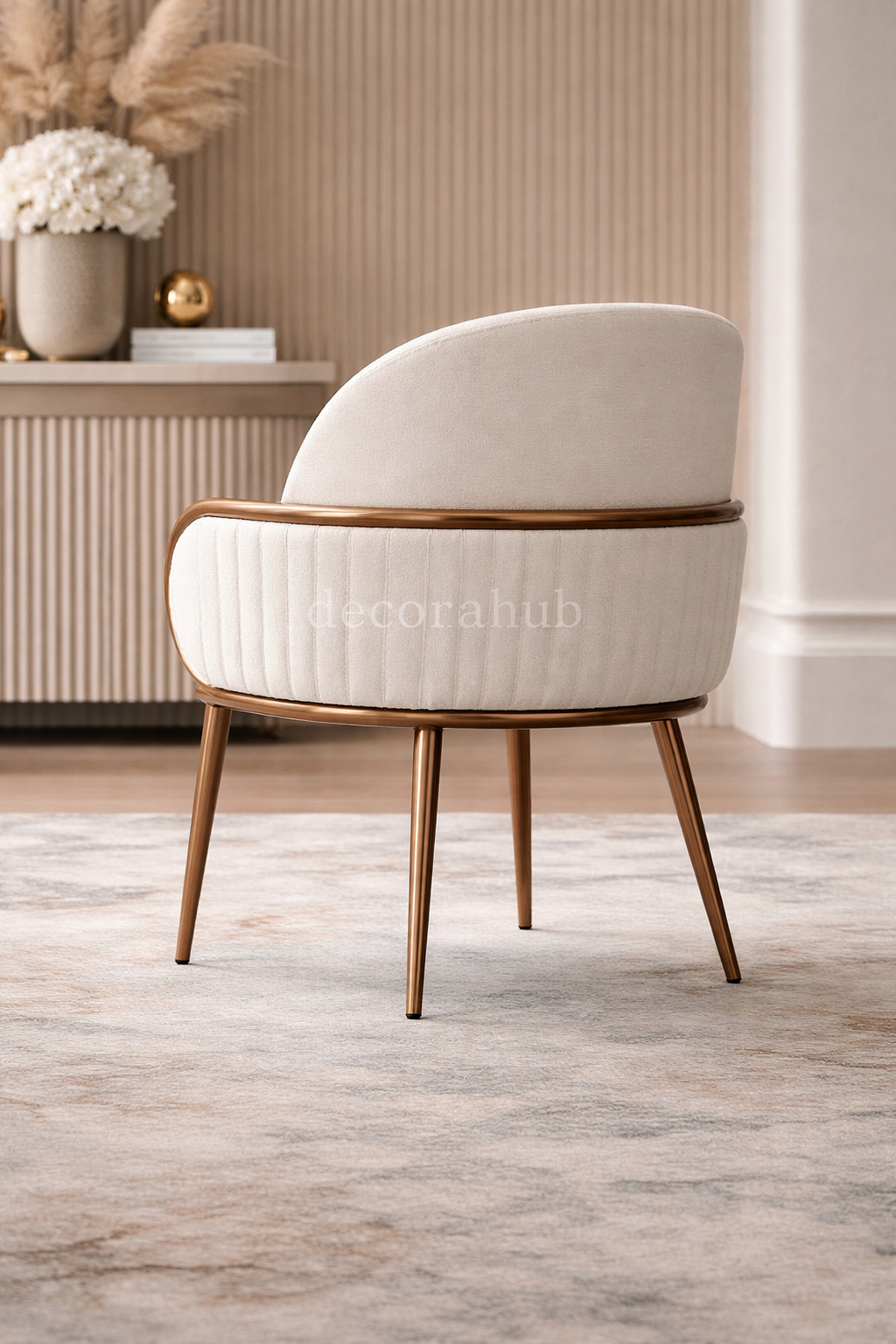The Amethyst Luxurious Dining Table in White Back View