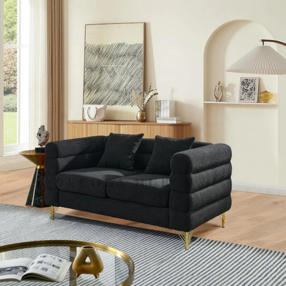 The Viceroy Black Velvet Tuxedo Sofa 
