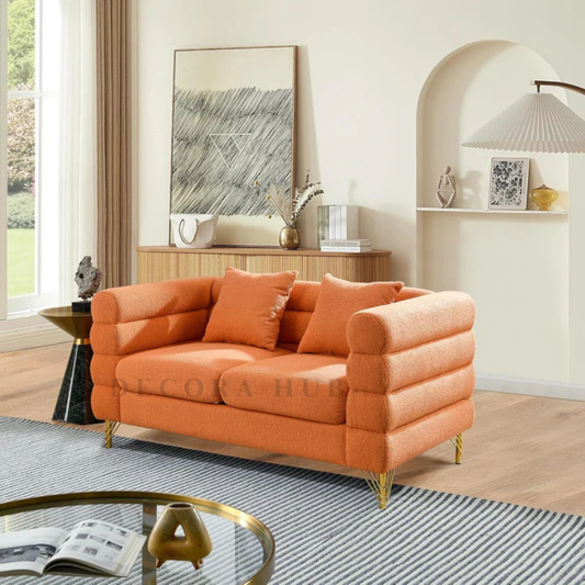 The Viceroy Orange Velvet Tuxedo Sofa