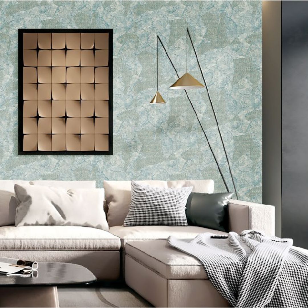 Sage Blue  Luxurious Wallpaper