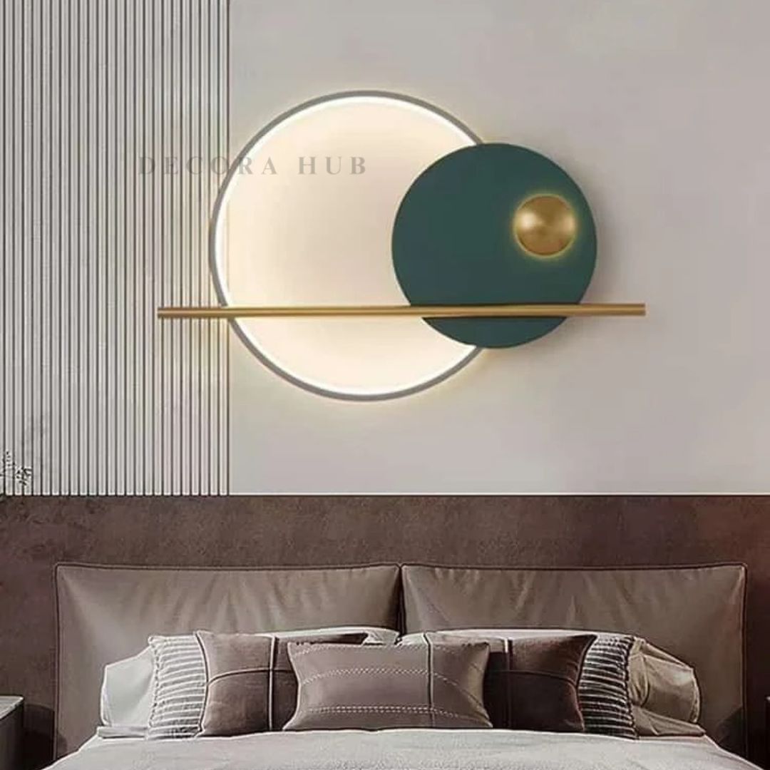 White And Dark Green Combinatrion LED Wall Art