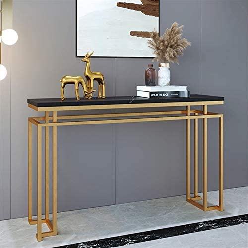 Luxurious Black Marble On Top Console Table