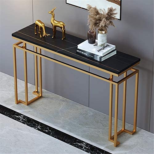 Luxurious Black Marble On Top Console Table