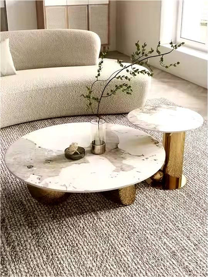 White Composite Marble Top Centre Table