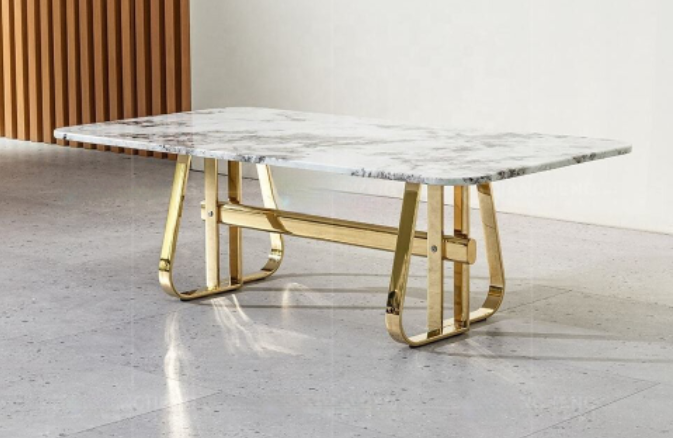 White Composite Marble Top Centre Table