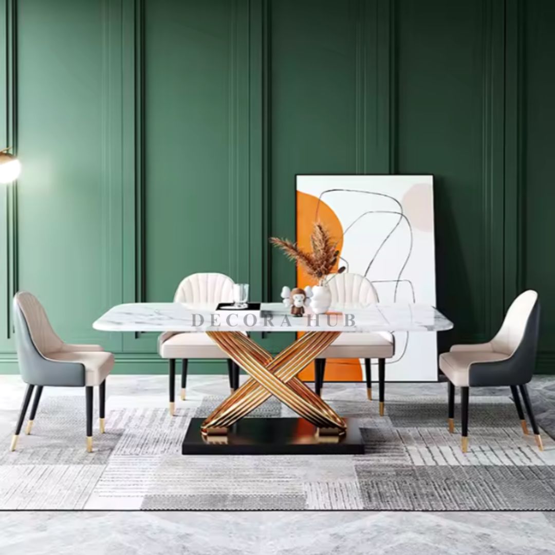 White Marble Top Dining Table