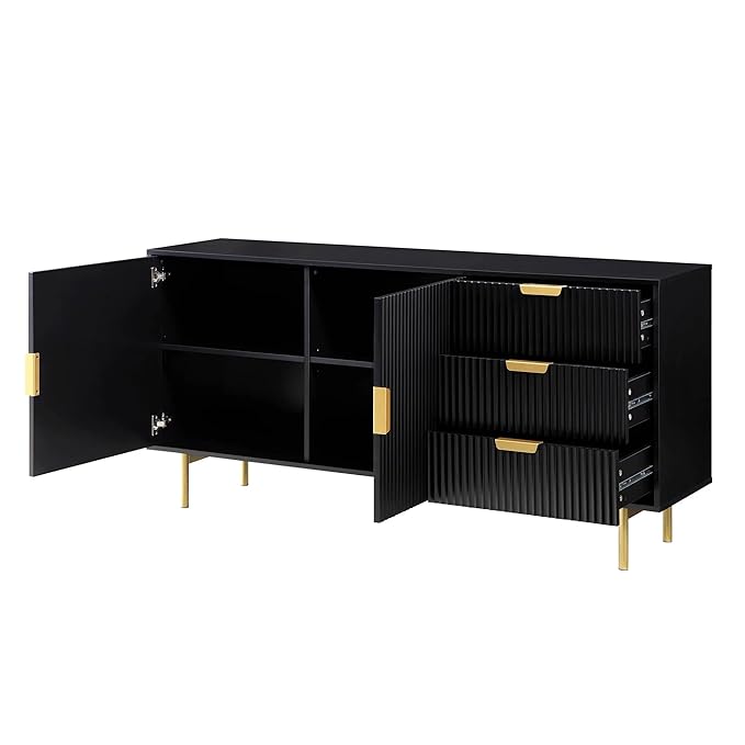 Wooden Sideboard With Metal Legs