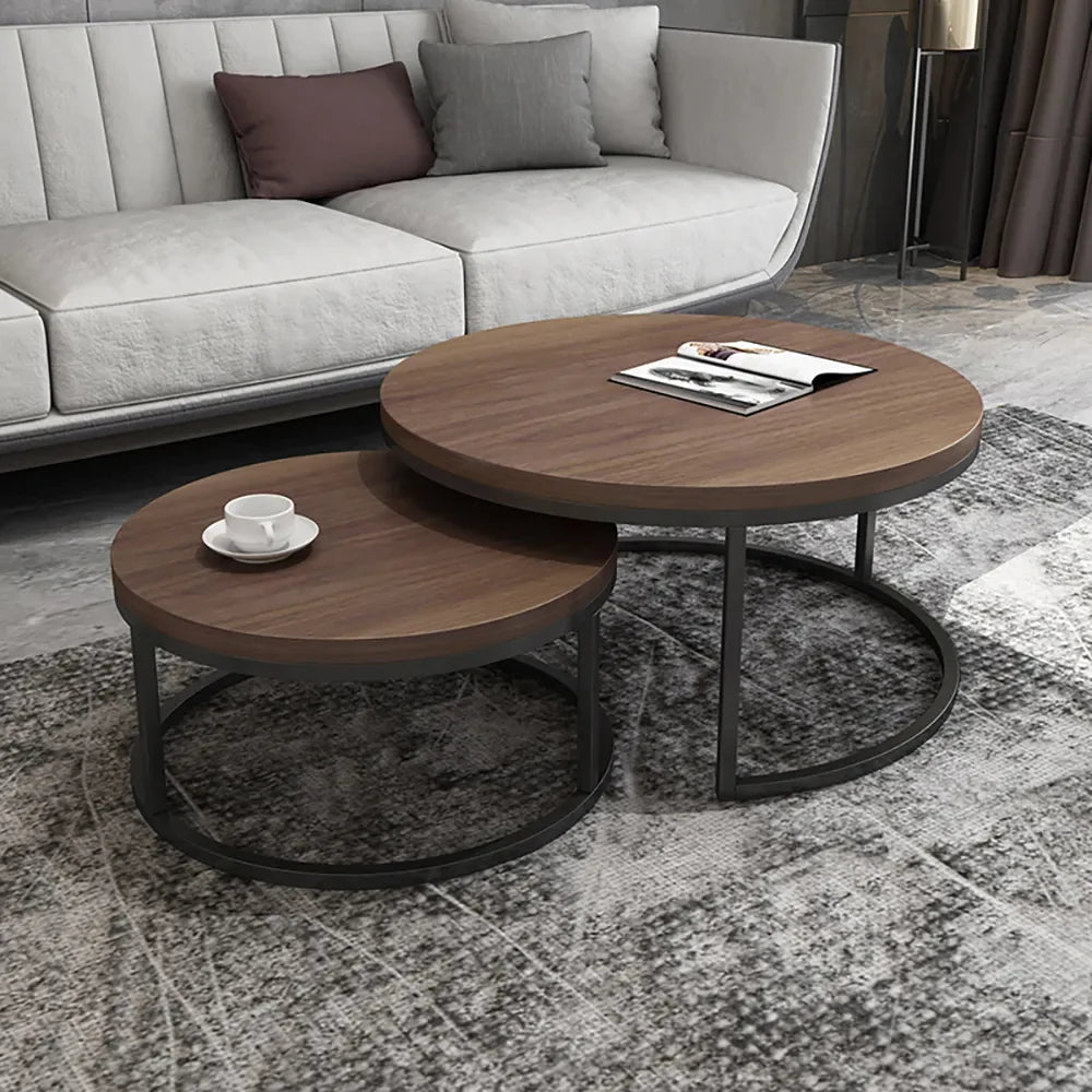 Black Metallic Coffee Tables In Chocolate Hue – black metal nesting centre tables by DecoraHub