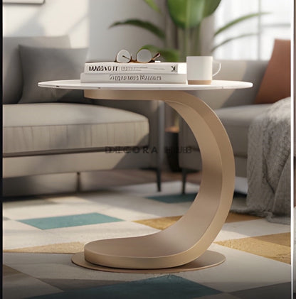 Modern Copper Gold Side Table – copper gold metal side table by DecoraHub