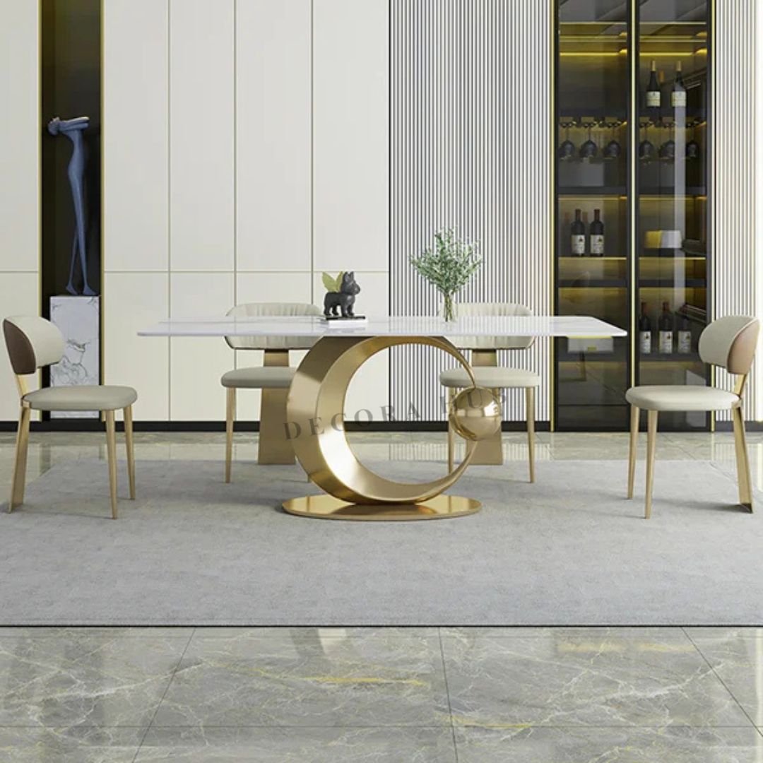 Alluring Star Bespoke Dining Table in Marble Finish