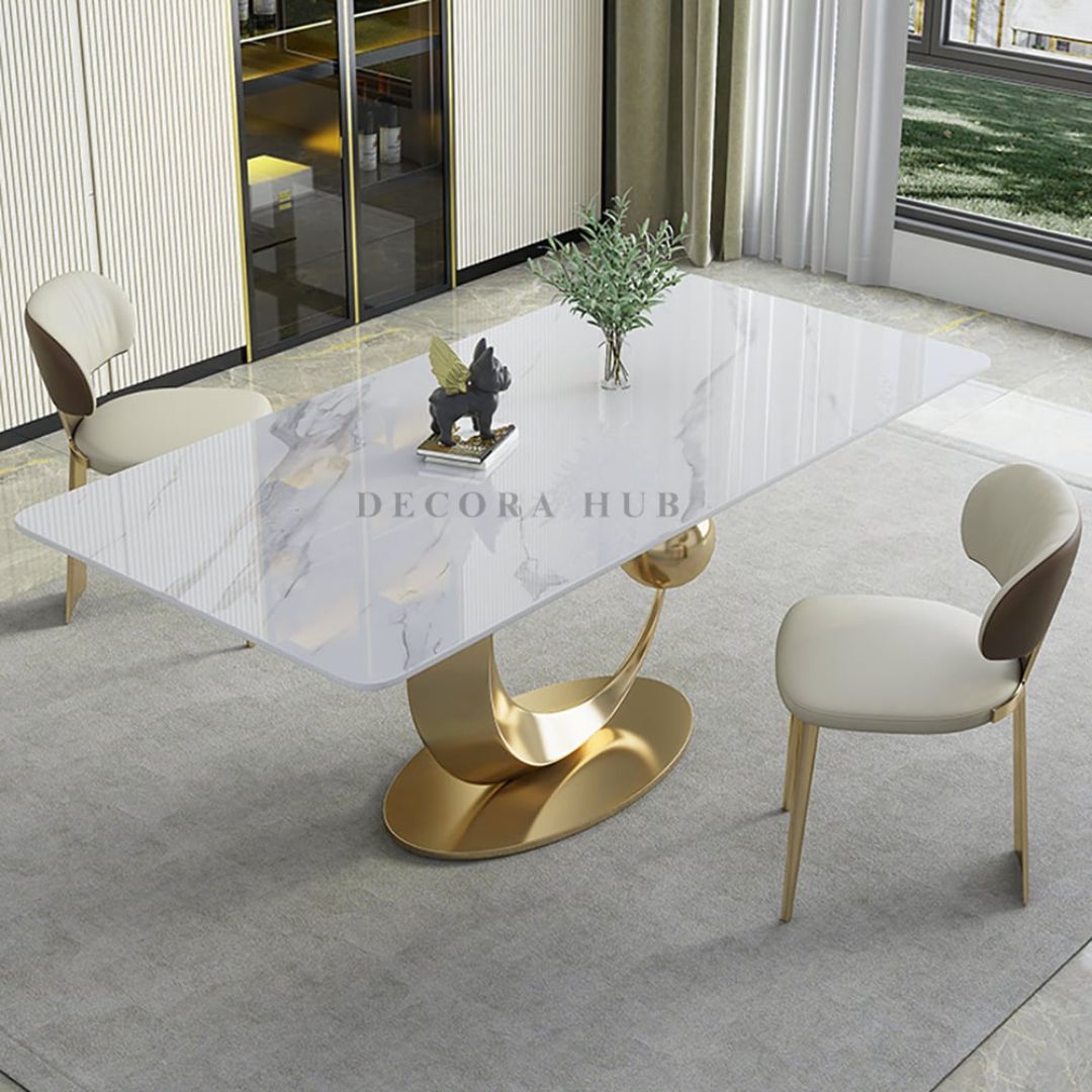 Alluring Star Bespoke Dining Table in Marble Finish – another angle