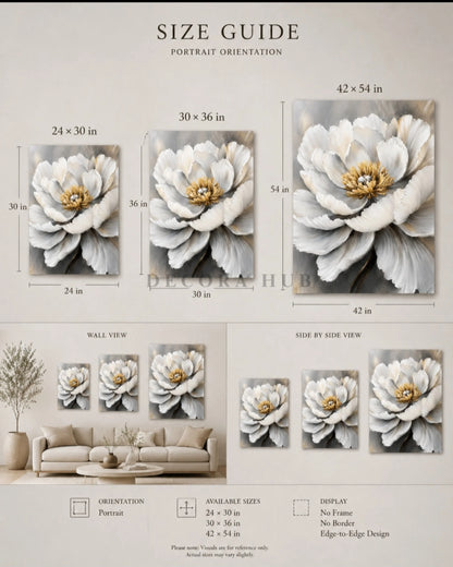Aurelia Blanc Bloom Wall Art - Textured Wall Art