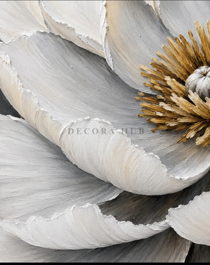 Aurelia Blanc Bloom Wall Art - Textured Wall Art