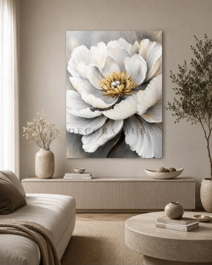 Aurelia Blanc Bloom Wall Art - Textured Wall Art