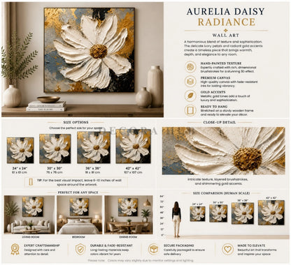 Aurelia Daisy Radiance Wall Art - Textured Wall Art