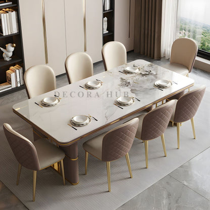 Aurex Premium Marble Dining Table – side view