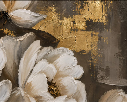 Aurum Magnolia Noir Wall Art - Textured Wall Art