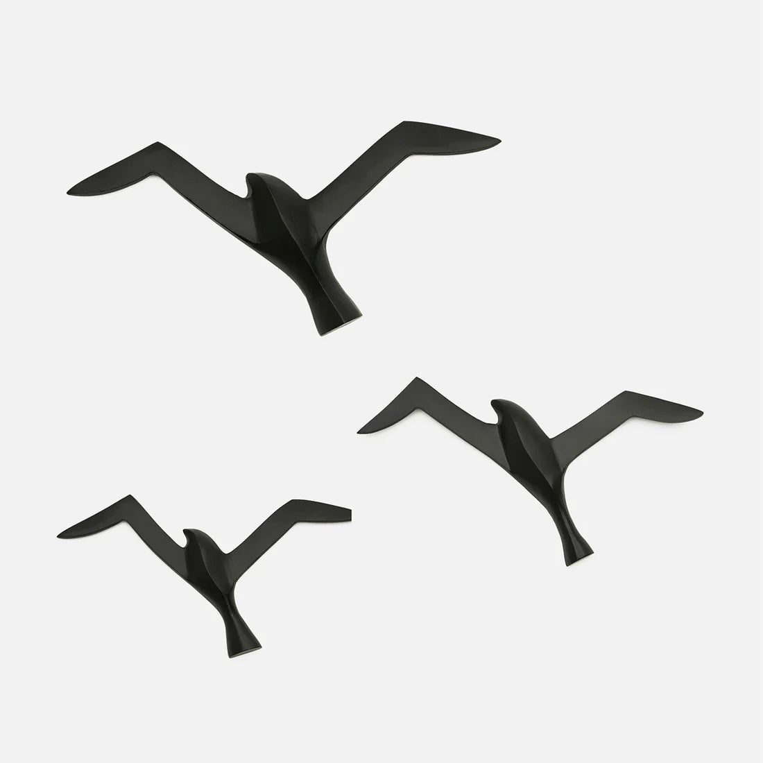 Black Swallow Birds Wall Art Set of 3 Birds