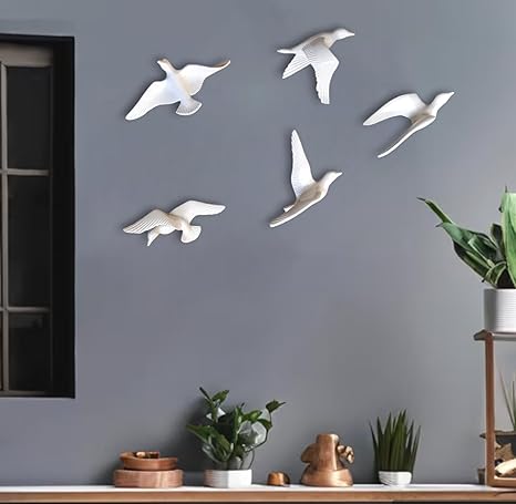 Decorative White Seagull Birds metal Wall Art