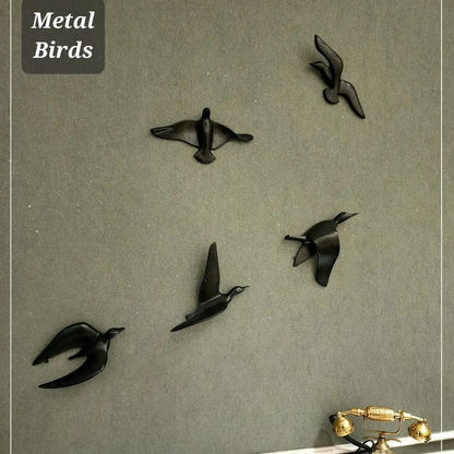 Decorative Black Seagull Birds metal Wall Art