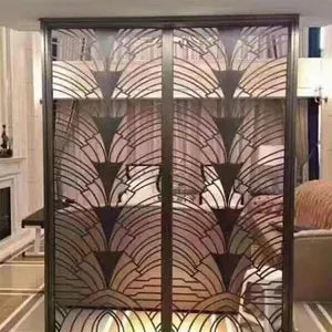 Black Cone Design PVD Partition for Home — stainless steel laser cut metal partition DecoraHub India