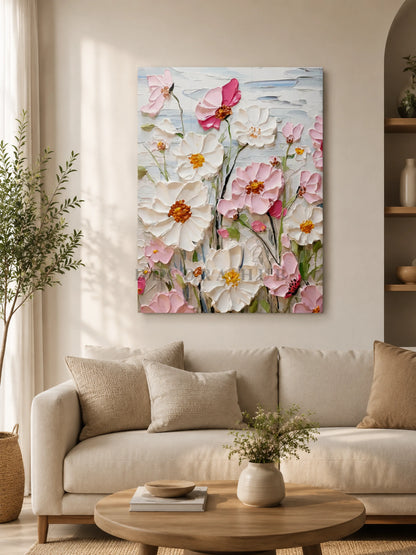 Blush Bloom Textured Wall Art - Textured Wall Art