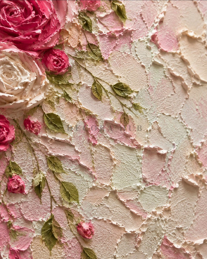 Blush Rose Cascade Textured Wall Art - Textured Wall Art