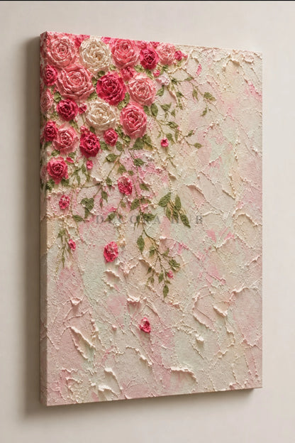 Blush Rose Cascade Textured Wall Art - Textured Wall Art